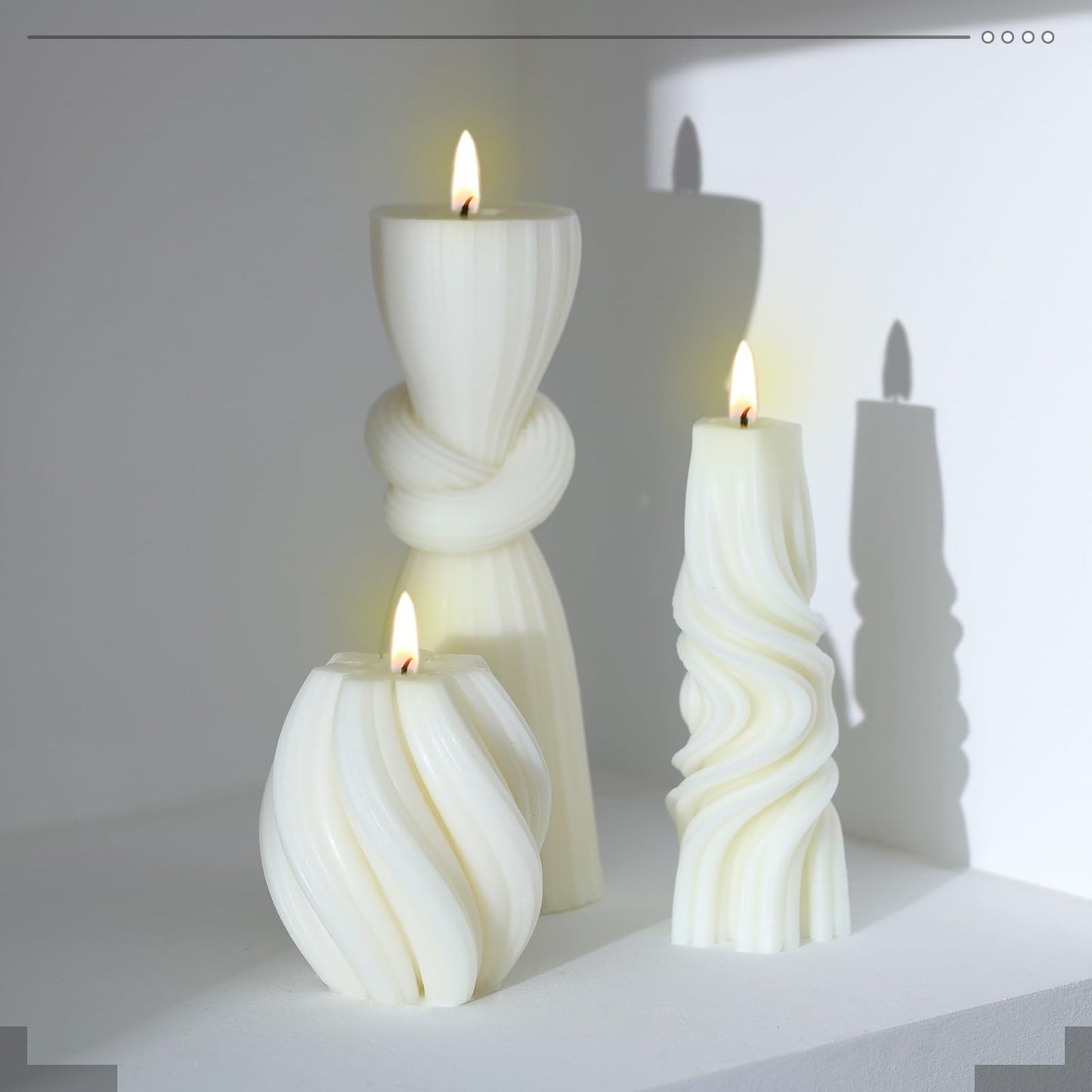 Modern Pillar Candles Ribbed Decorative Candle - Scented Ribbed Decor for Home