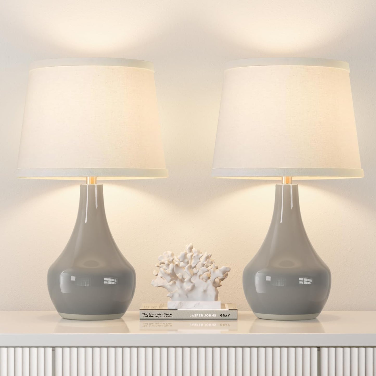 Ceramic Table Lamps - Bedside Lamps Set of 2