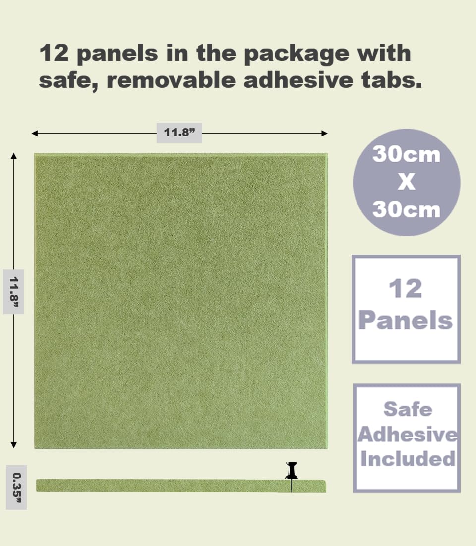 Large Cork Board Alternative - Felt Wall Tiles with Safe Removable Adhesive Tabs, Cork Wall Tiles Cork Board 47"x35" 12 Pack