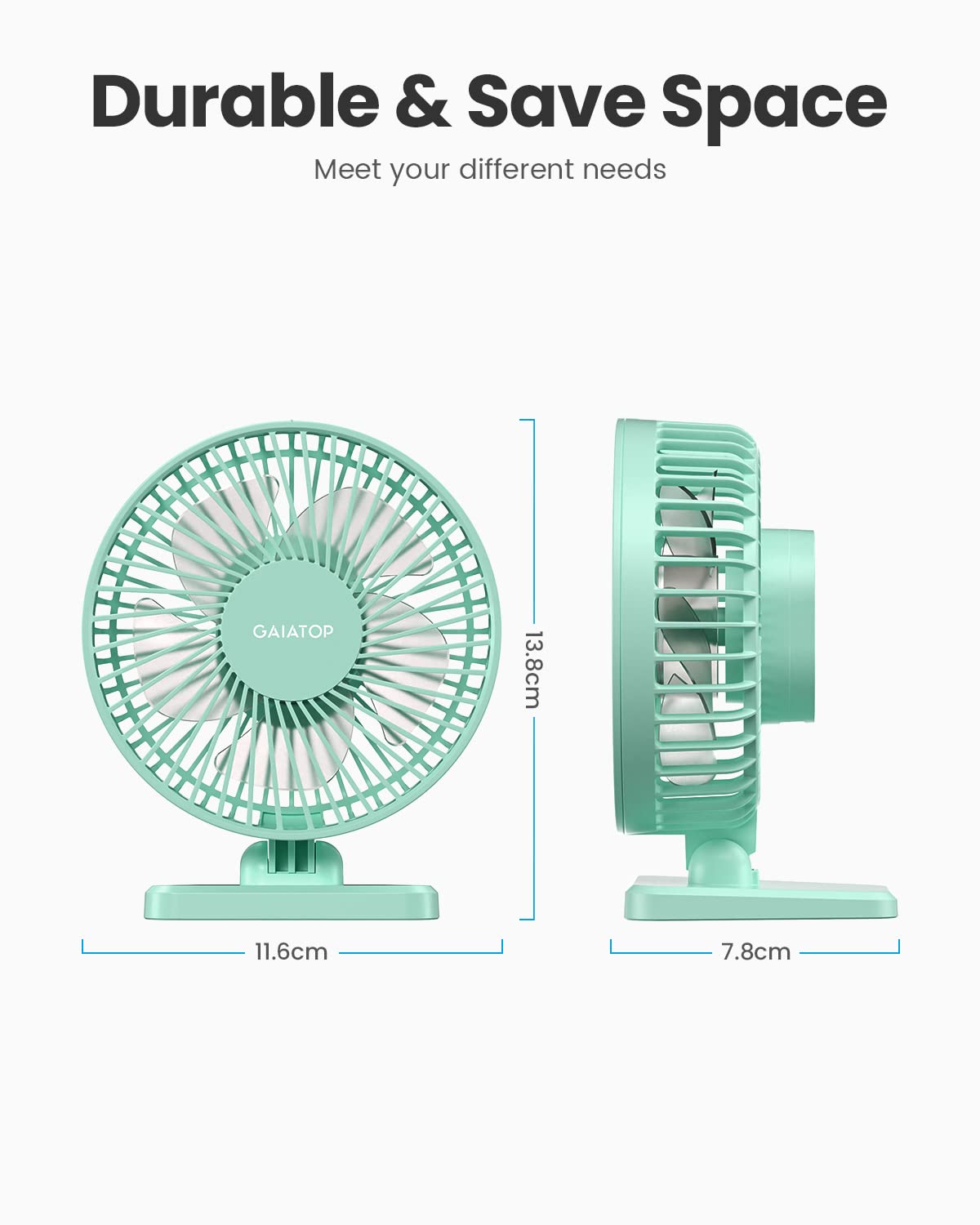 SmallPersonal Portable Quiet 3 Speeds, USB Desk Fan - Adjustment Mini Table Desktop