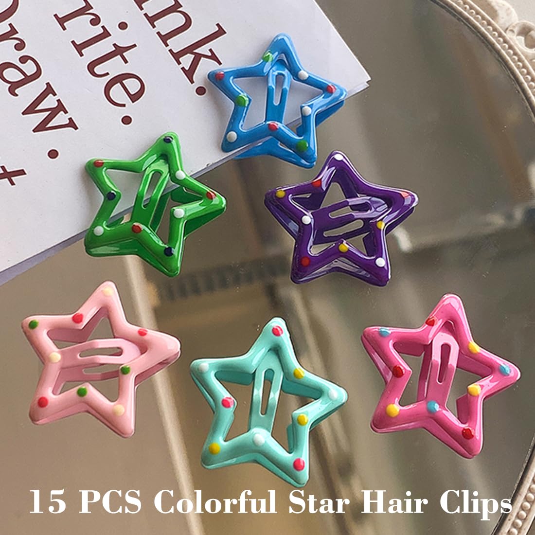 Y2K Style Star Hair Accessories - Non-Slip Metal Snap Clips