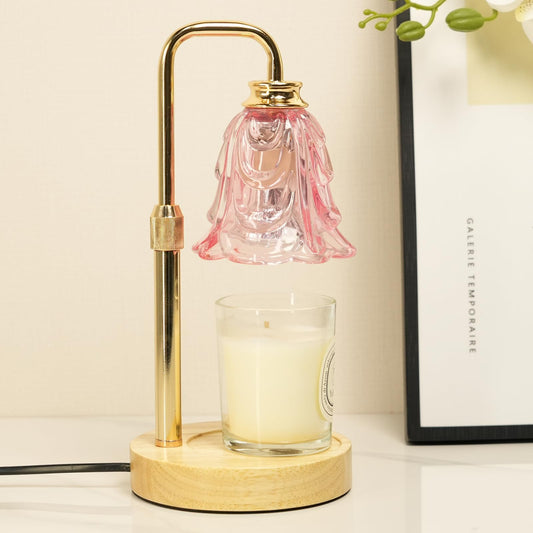 Dimmable Flower Candle Warmer Lamp with Timer & 4Bulbs