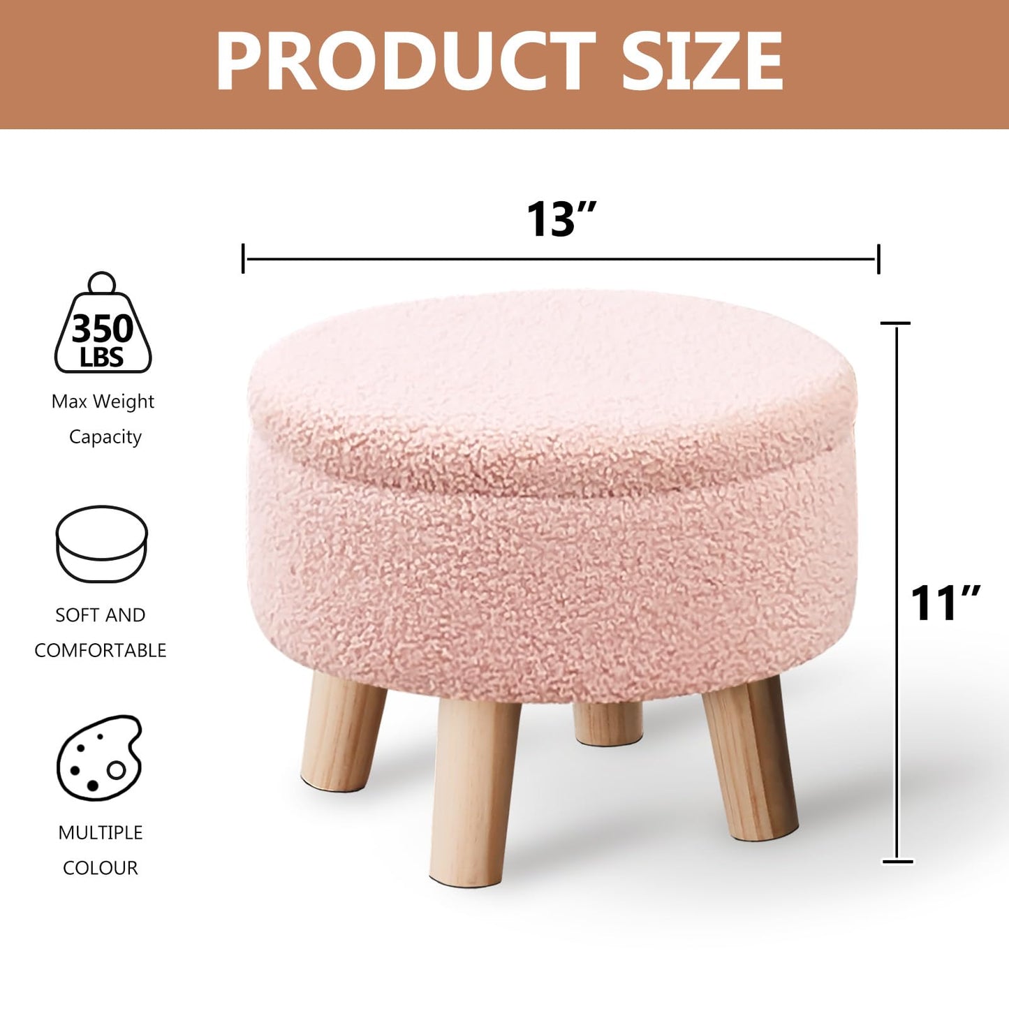 Round Footrest with Soft Padded Seat,