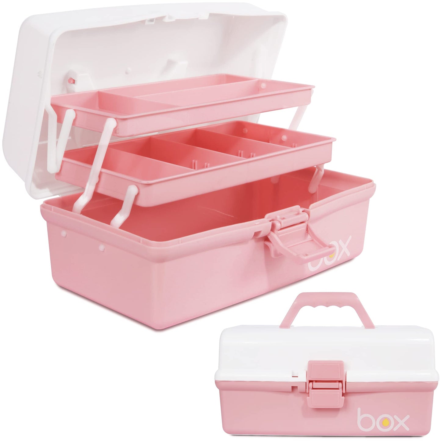 Three-Layer Multipurpose Folding Storage Box with 2 Trays, 12"