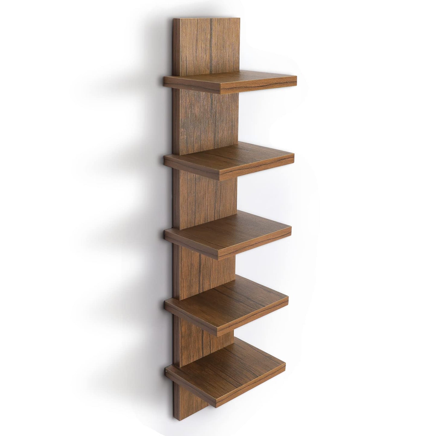 Vertical 5-Tier Wall Shelf Floating Storage Organizer for Bedroom & Living Room