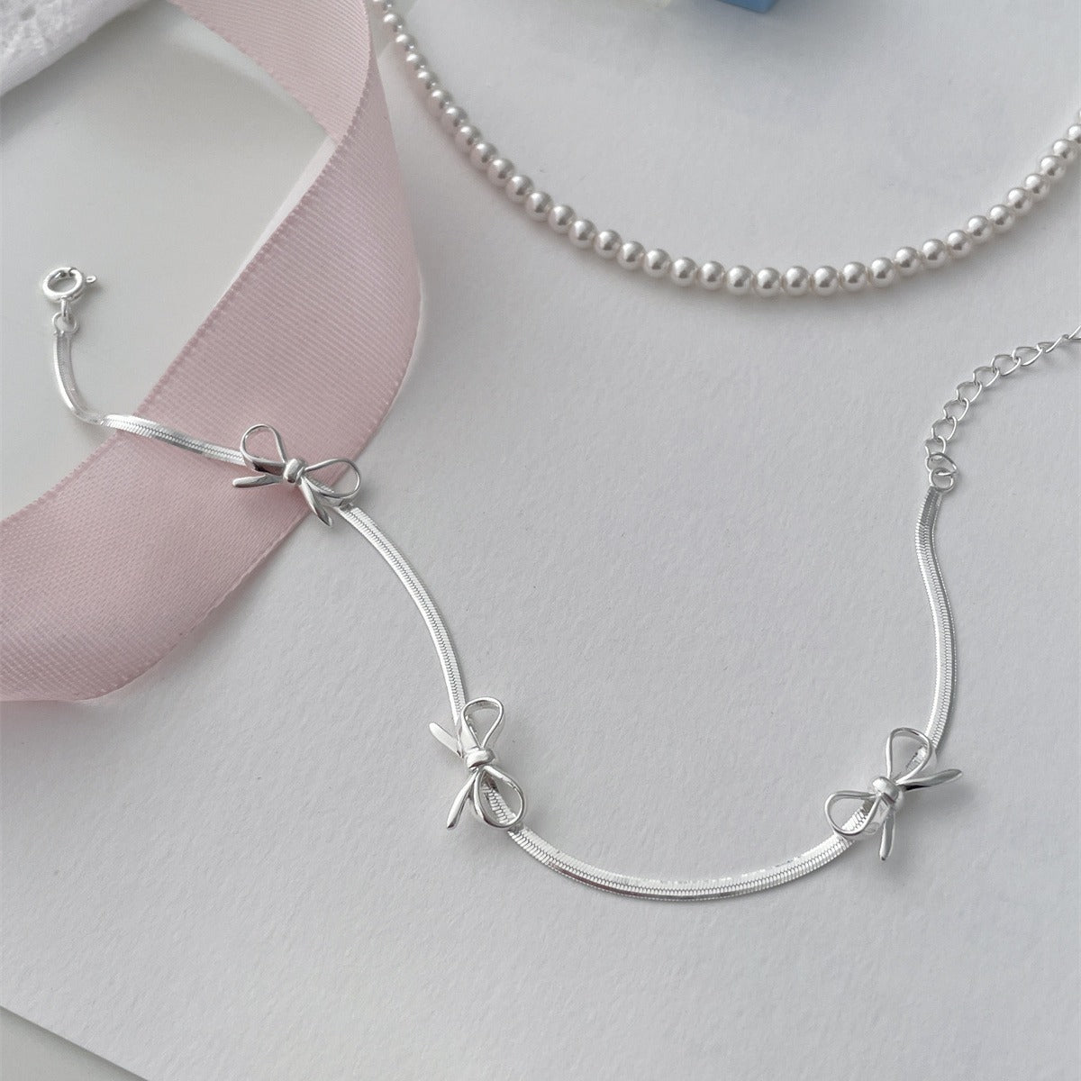 Sterling Silver Bow Bracelet For Women