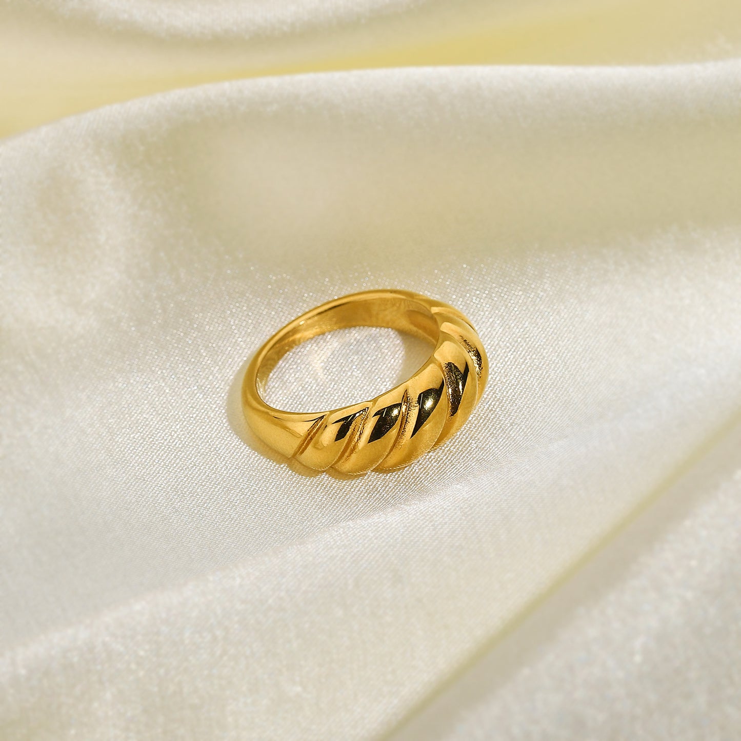 Gold Plated Stainless Steel Chunky Ring