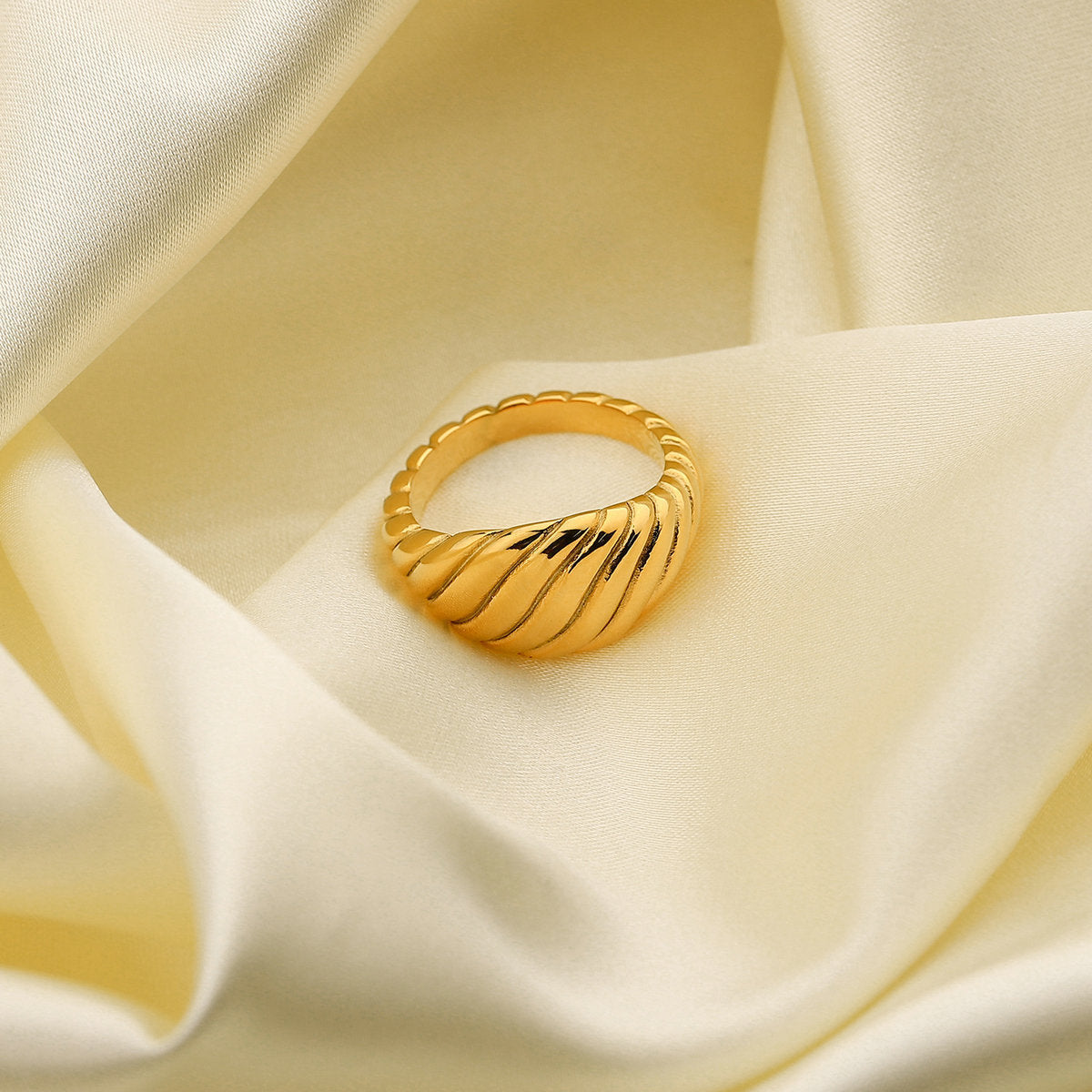 Gold Plated Stainless Steel Chunky Ring