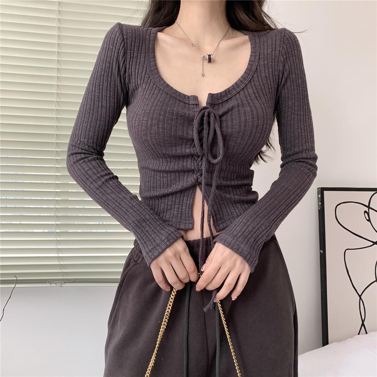 Ladies Bow Long Inner Bottoming Shirt