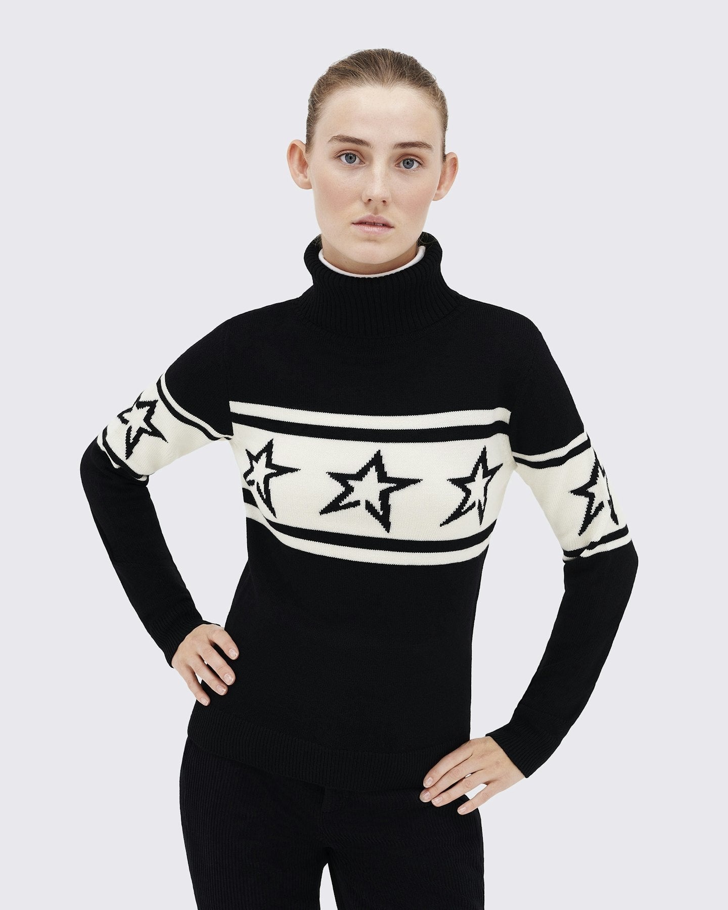 New Slim Fit Star Printed Turtleneck Sweater