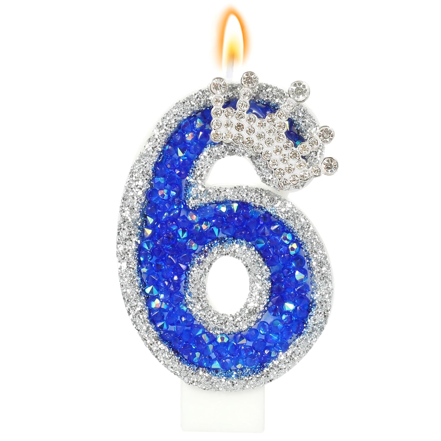 Glitter Birthday Number Candles, Crown Birthday Candles for Cake