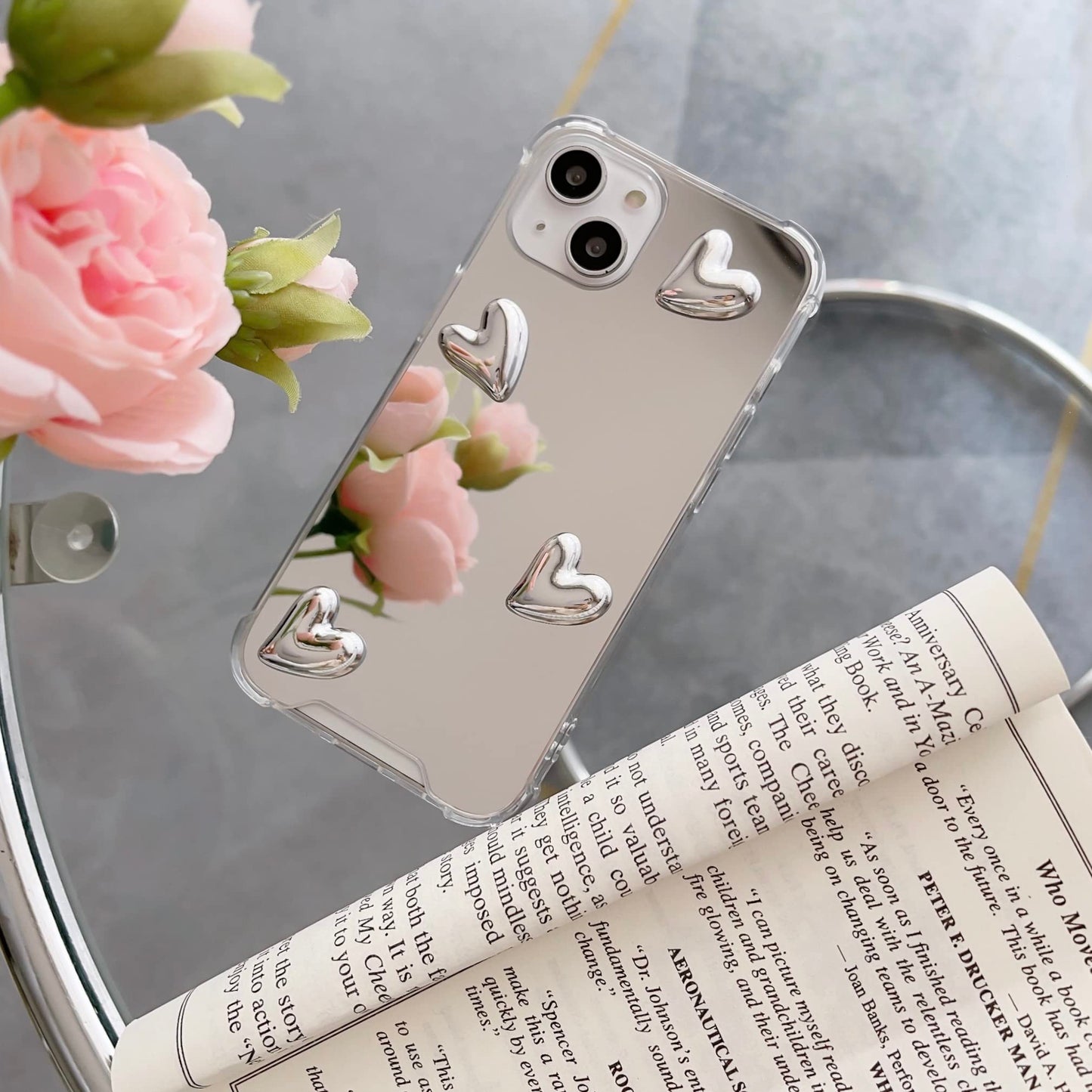 Flexible 3D Heart Soft Silicone 
Mirror Case