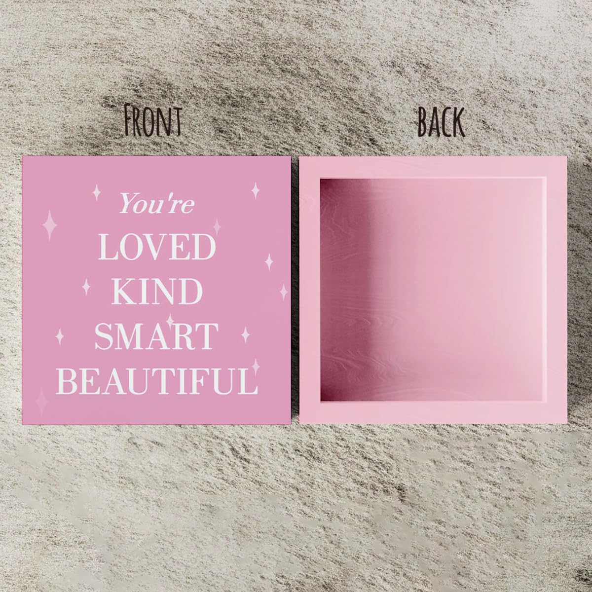 Pink Trend Wooden Block Sign Decor