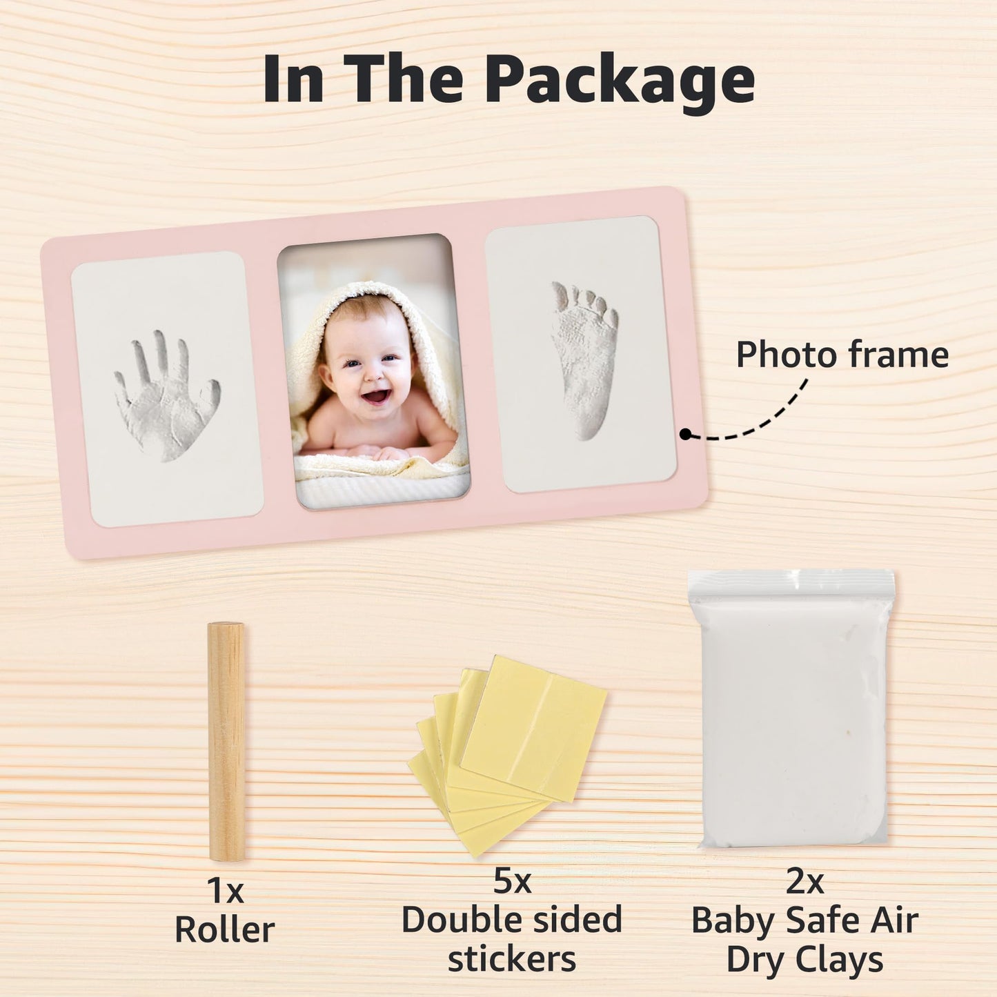 Nursery Baby Hand and Footprint Kit, 4x6 Baby Keepsake Picture Frame Handprint Kit