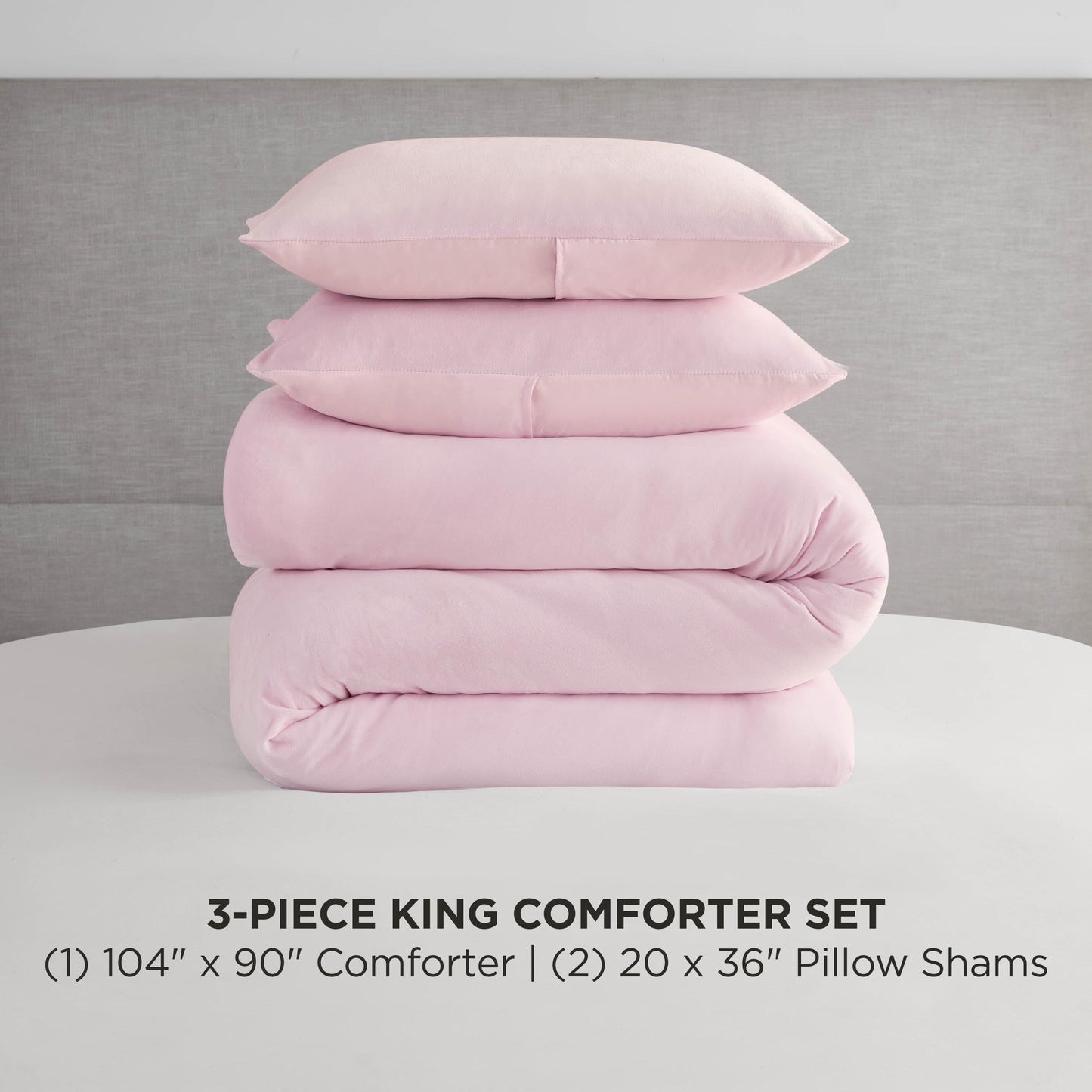 Juicy Couture Solid Velour 3-Piece King Comforter Set – Luxurious Bedding Ensemble