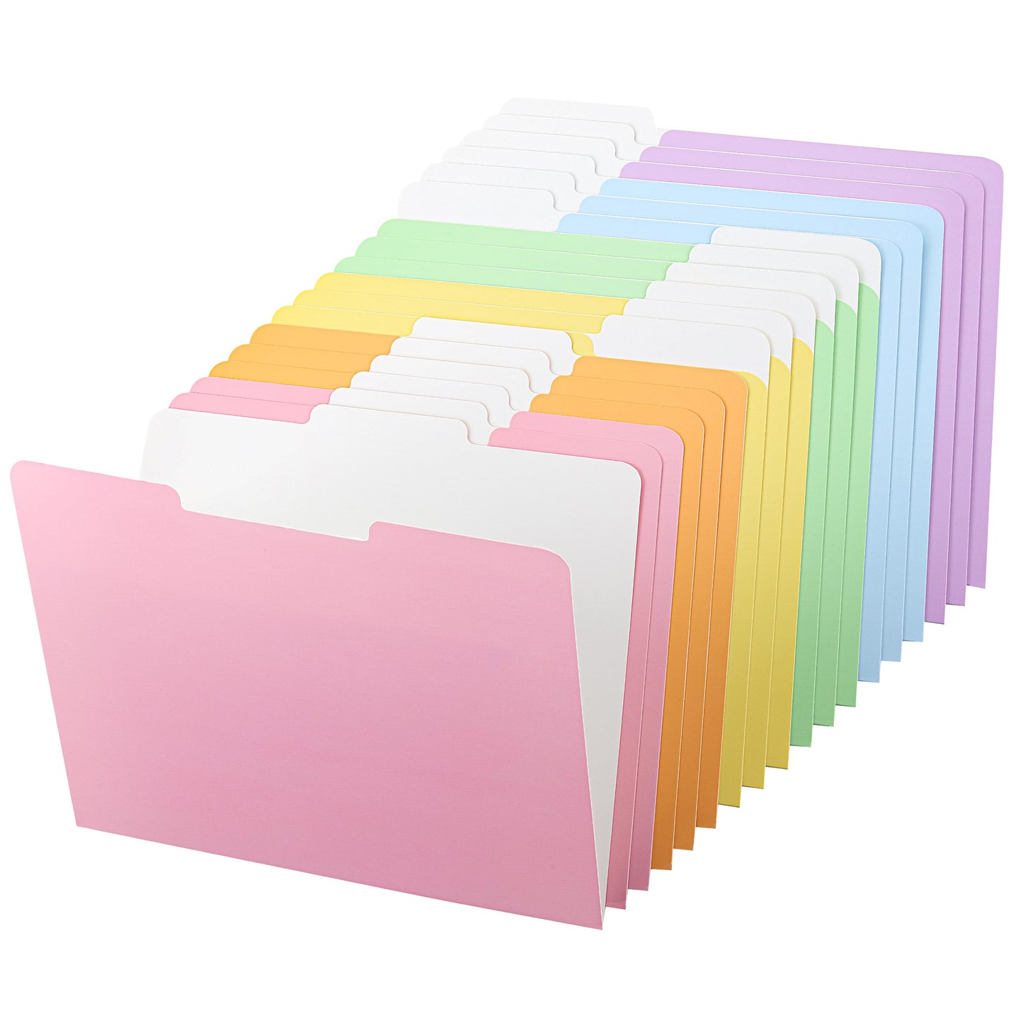 Pastel Colored Poly File Folders, 1/3 Cut Tab, 6 Pack, Letter Size, File Folders