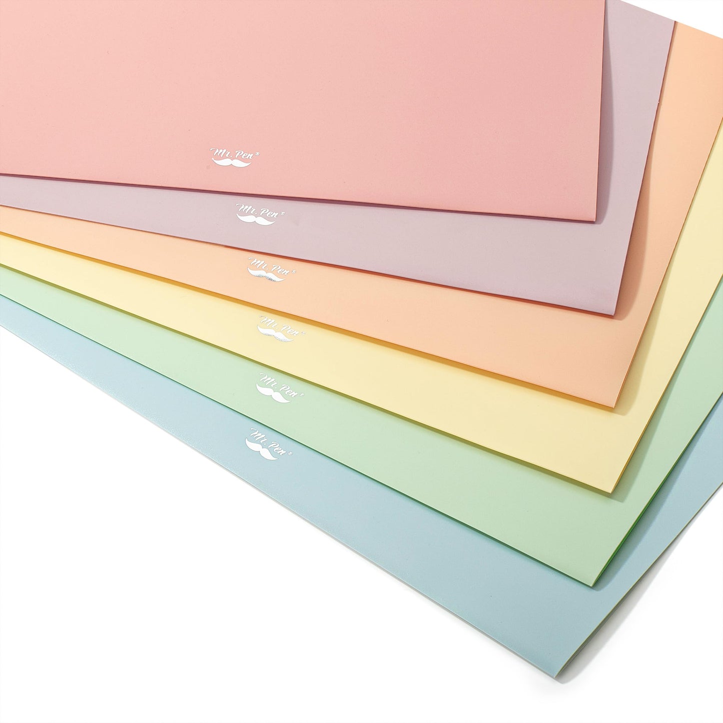 Pastel Colored Poly File Folders, 1/3 Cut Tab, 6 Pack, Letter Size, File Folders