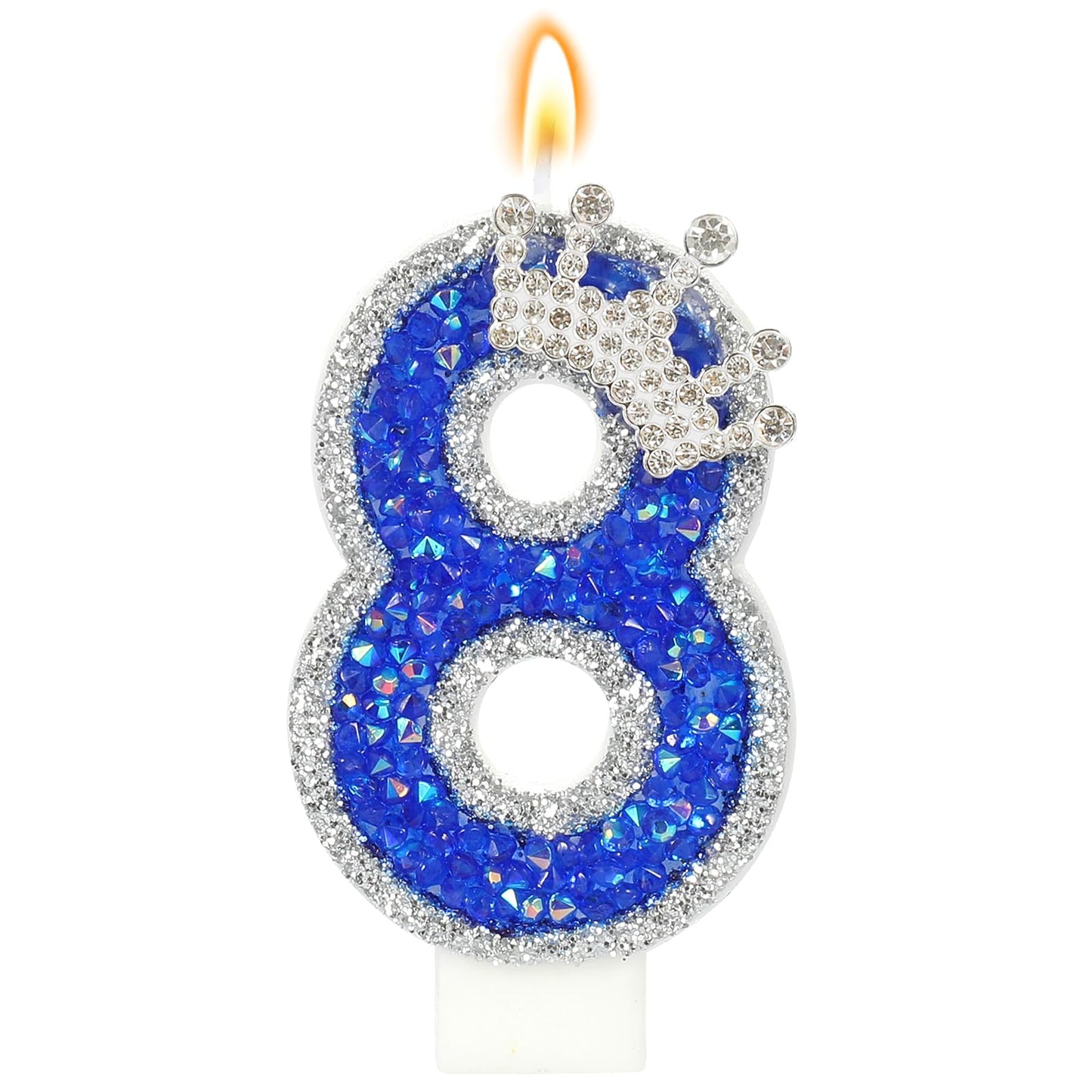 Glitter Birthday Number Candles, Crown Birthday Candles for Cake