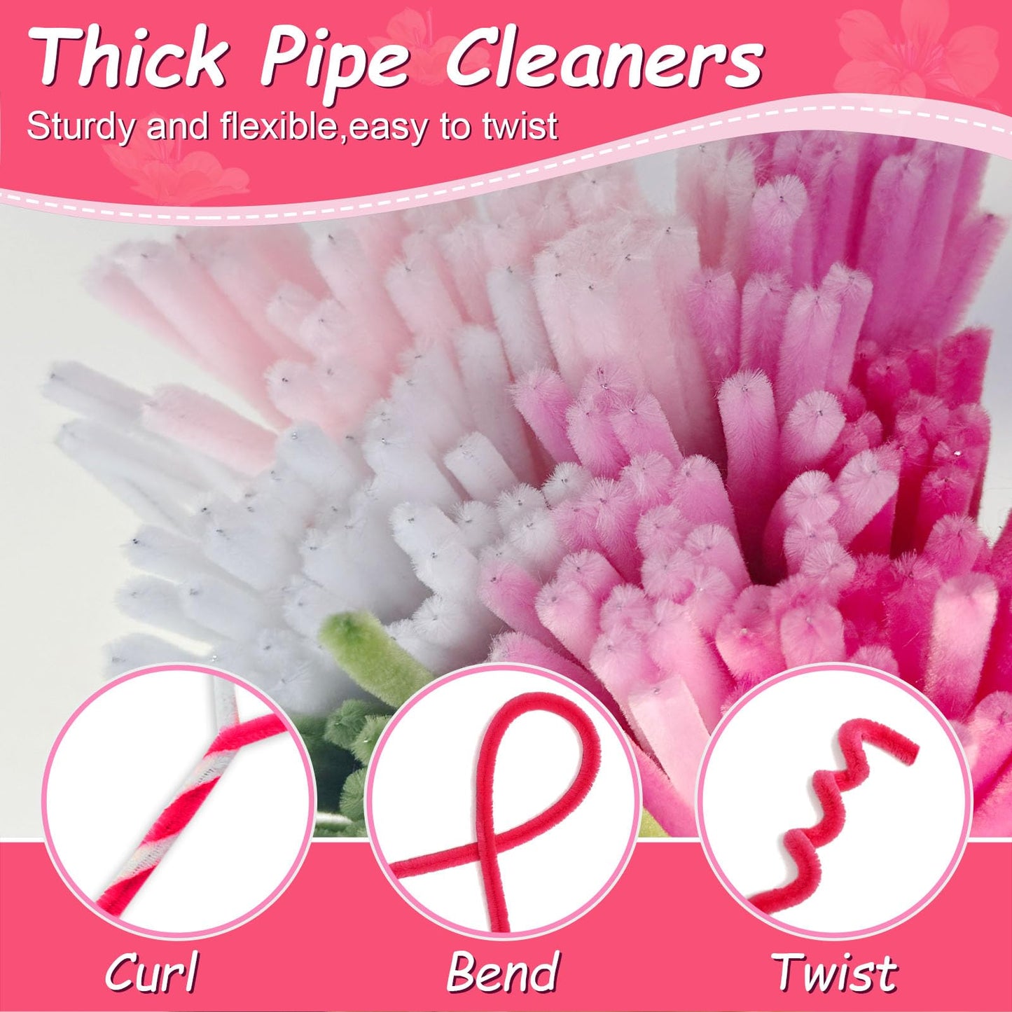 Pipe Cleaners and Pom Poms for DIY Crafts and Decorations, 900+