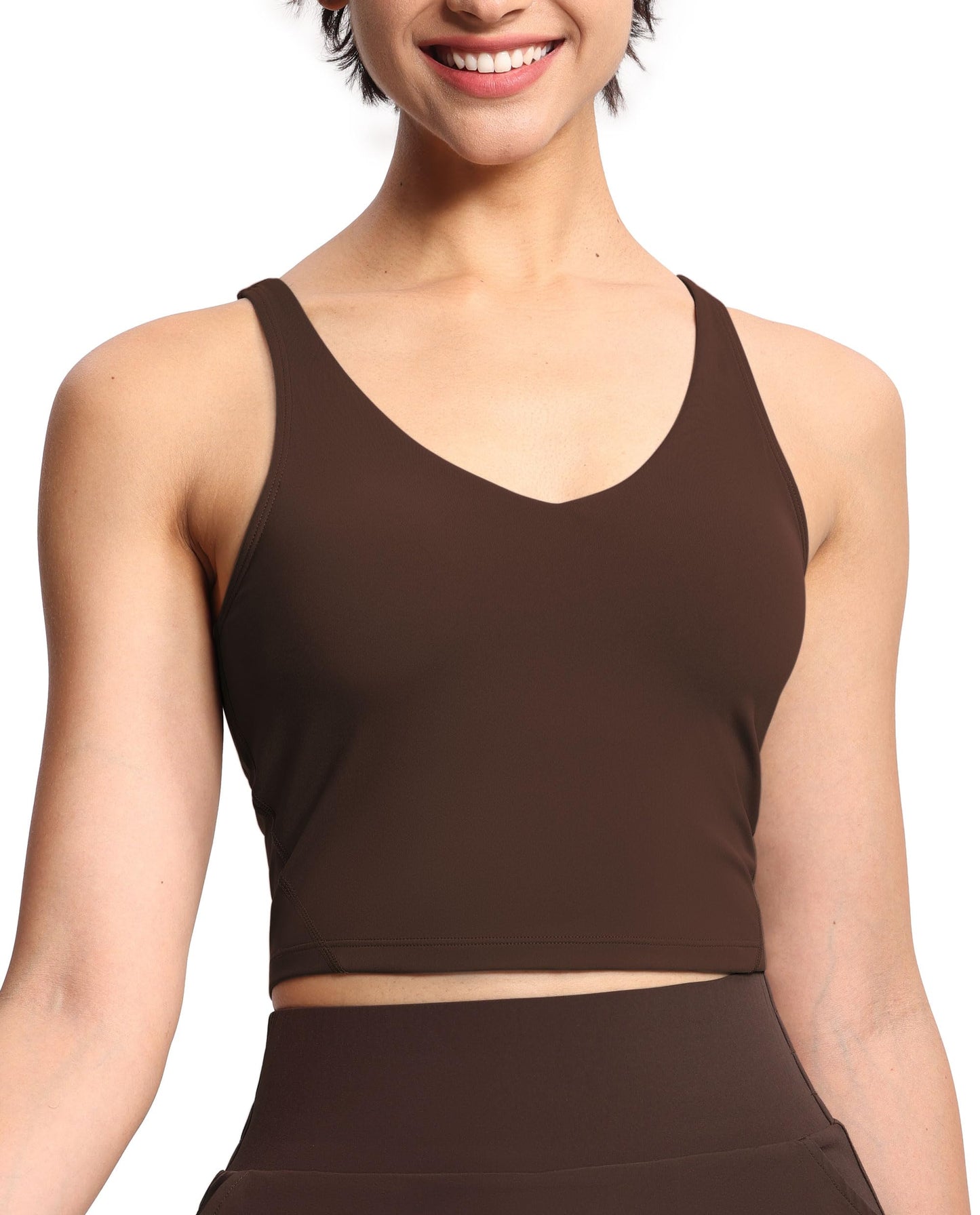 THE GYM PEOPLE Womens' Sports Bra Longline Wirefree Padded with Medium Support