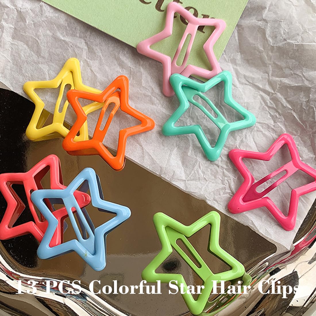 Y2K Style Star Hair Accessories - Non-Slip Metal Snap Clips