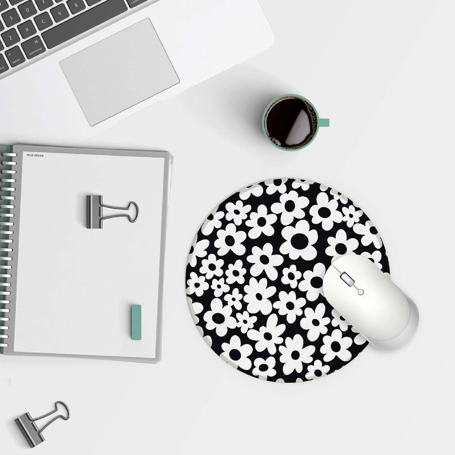 Y2K Aesthetic Small Mouse Pad - Washable Round Cloth Mousepad for Office Laptop Computer, Non-Slip Rubber Base