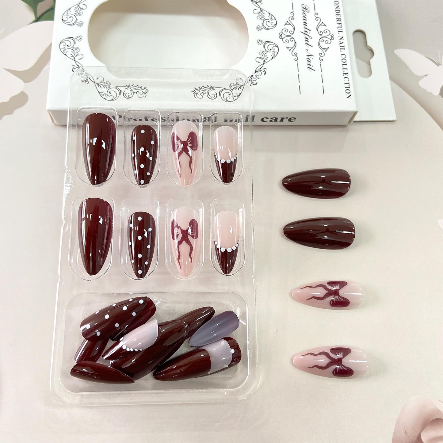 Press on Nails Ballerina Rhinestones Fake Nails Extra Long Stiletto Acrylic Nails Glossy Artificial Glue on Nails for Women