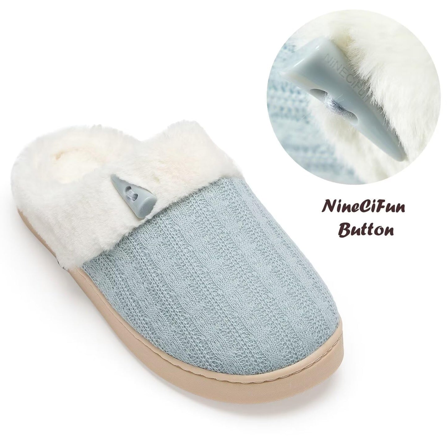 Women's Slip on Fuzzy House Slippers Memory Foam Slippers