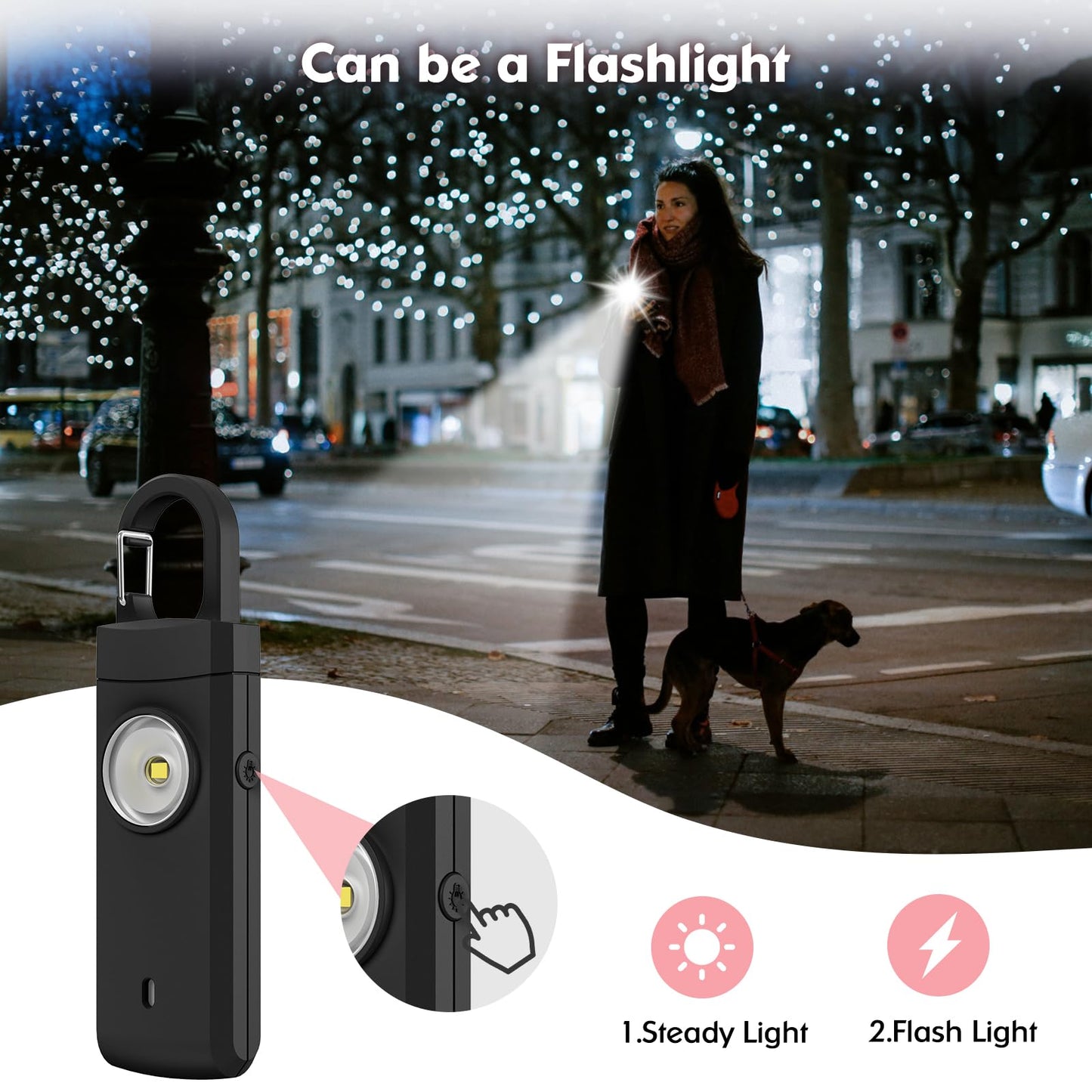 Rechargeable Personal Alarm for Women, USB Charging