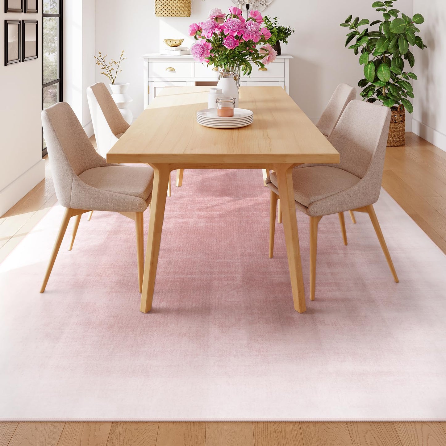 Contemporary Ombre Nursery Rug Washable Non-Slip