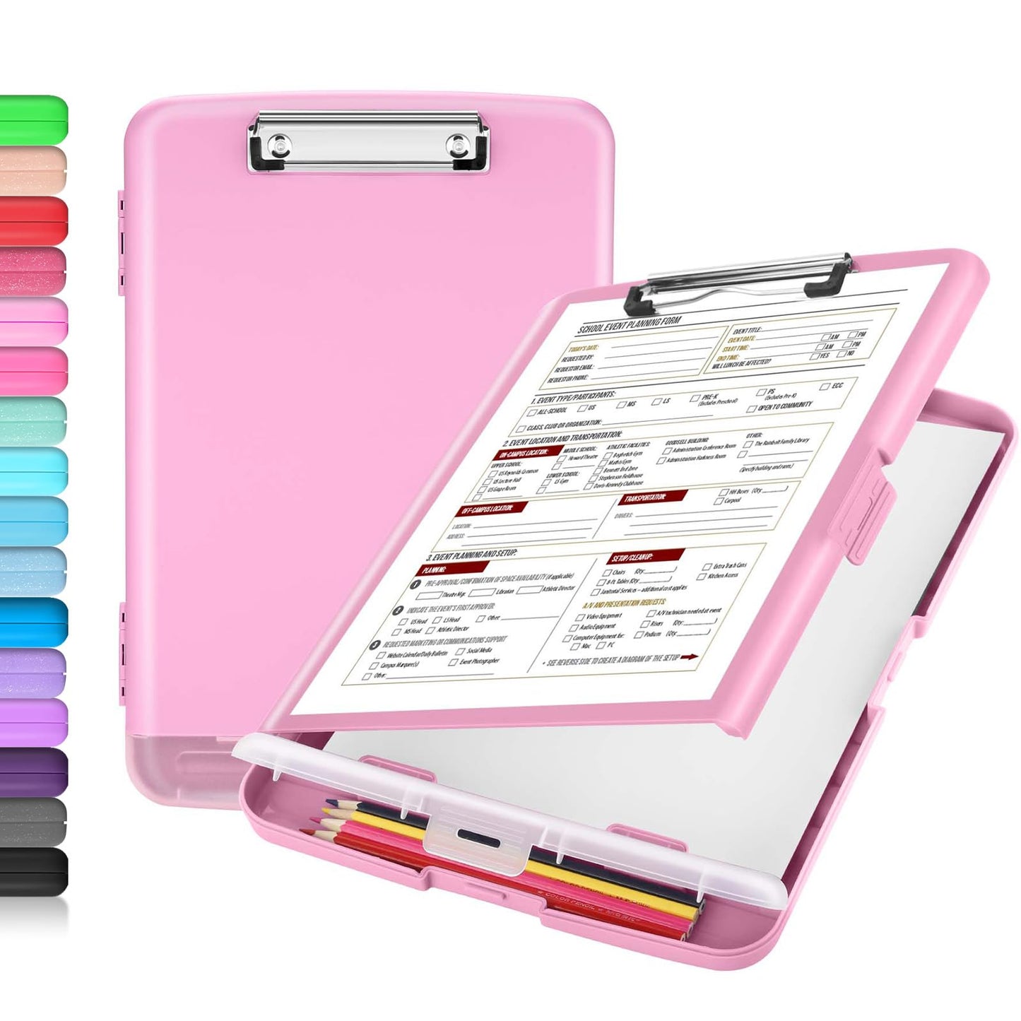 Clipboard with Storage, High Capacity Storage Clipboard with Pen Holder, Cute Clip Boards 8.5x11