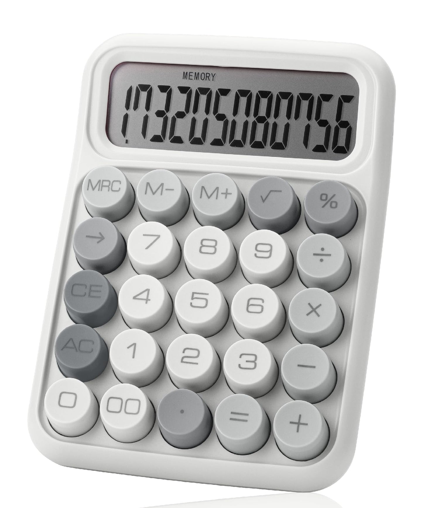 Large Mechanical Switch Calculator, 12 Digits, LCD Display, Big Buttons