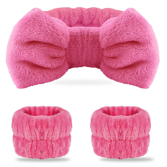 Pink Spa Headband and Wristband Set