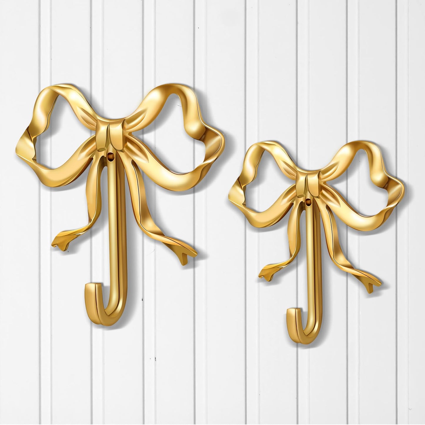 Gold Bow Knot Hooks Brass Bow Wall Door Hanger Towel