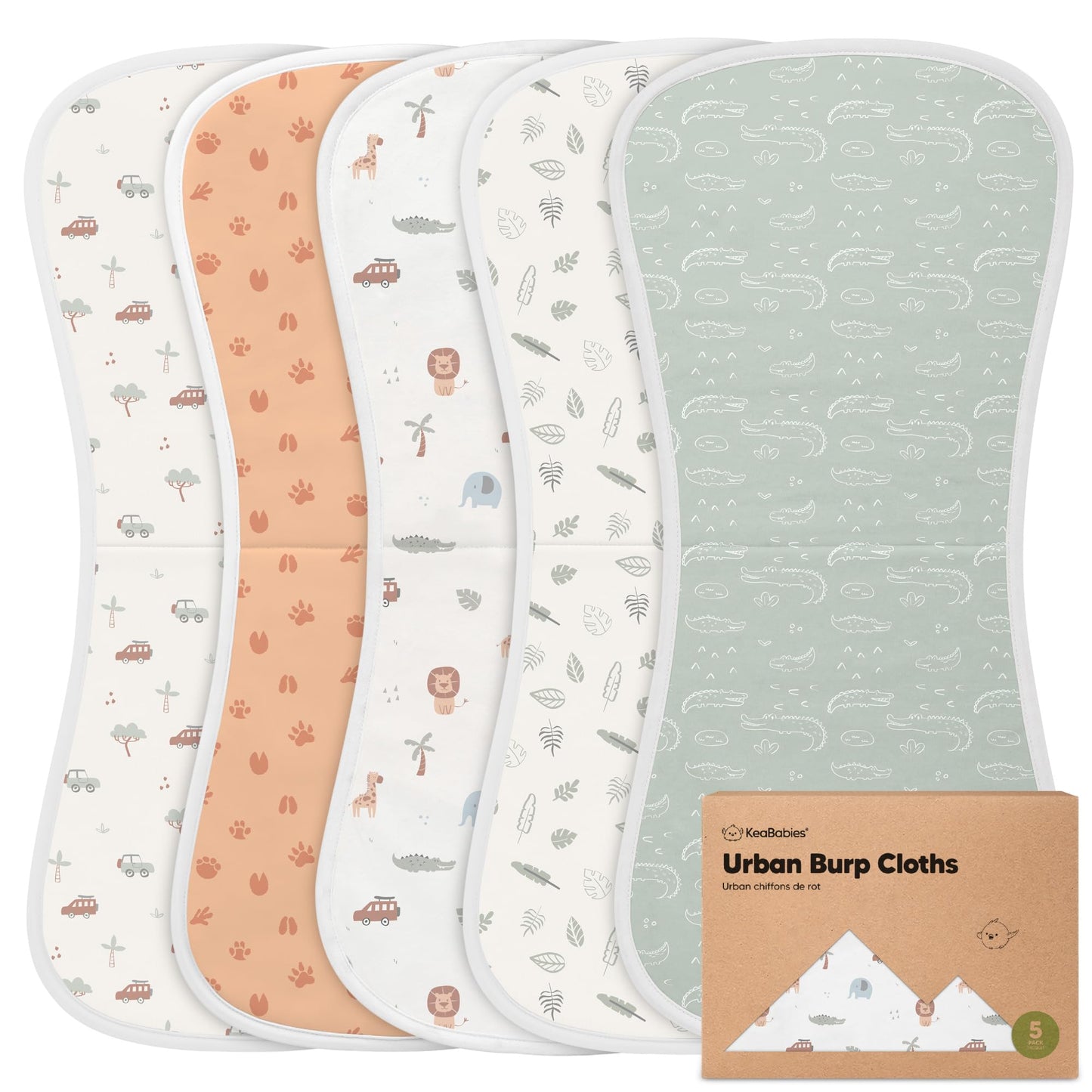 Organic Burp Cloths 5-Pack Super Absorbent Burping Cloth