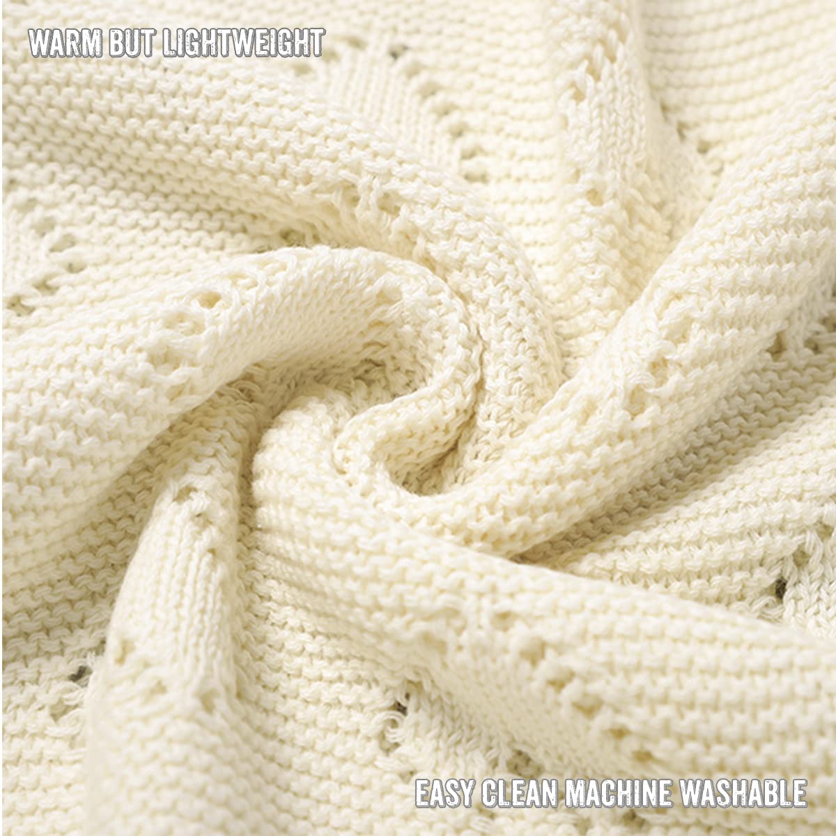 Swaddling Luxury Cotton Knit Heart Baby Blanket