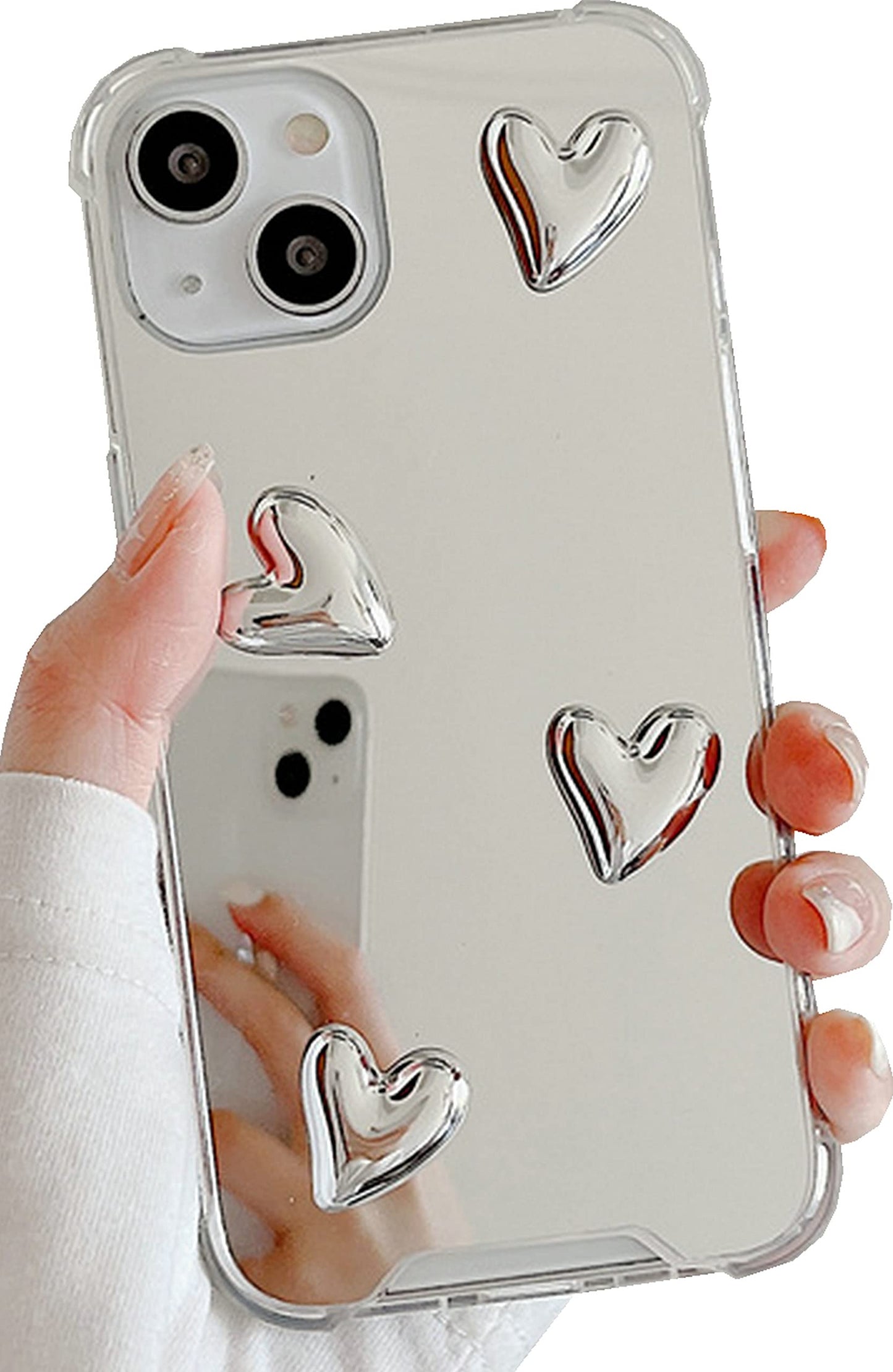 Flexible 3D Heart Soft Silicone 
Mirror Case