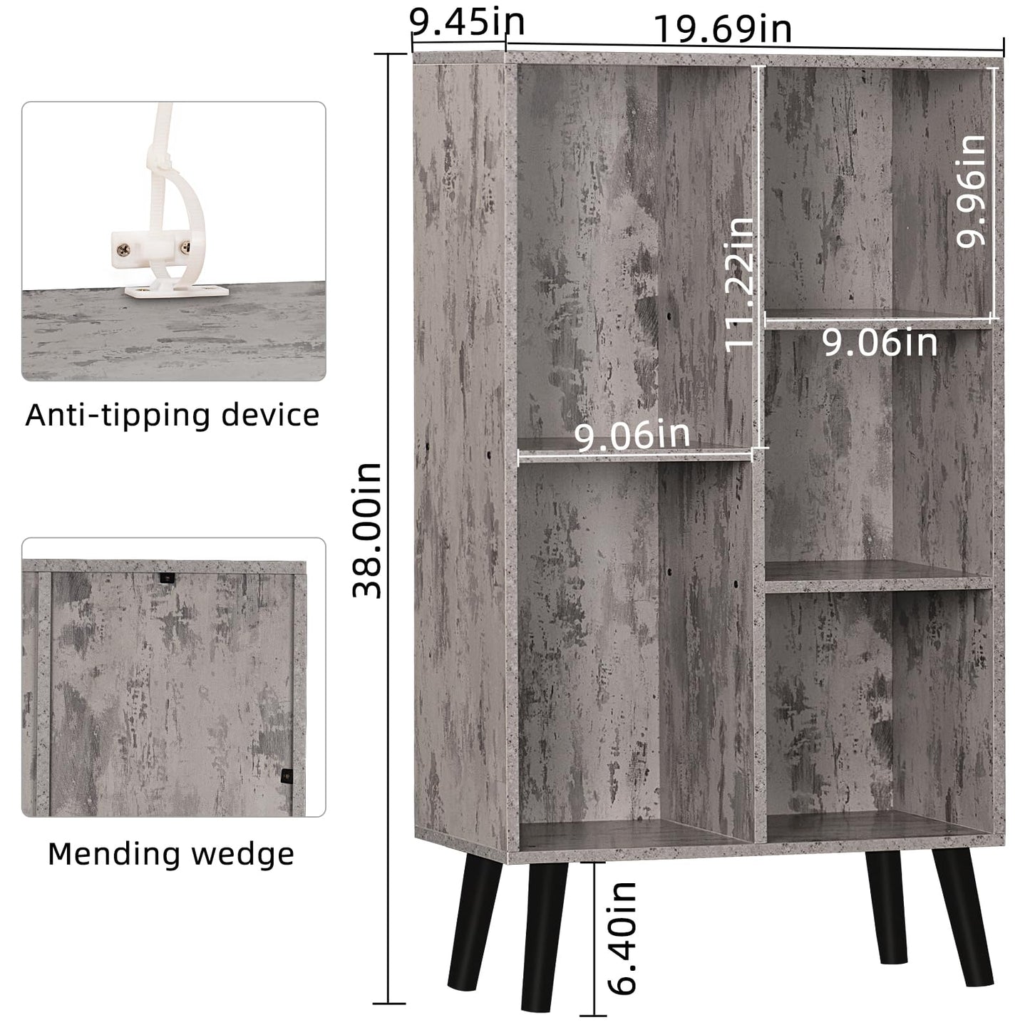 Modern Bookshelf - Large Freestanding Open