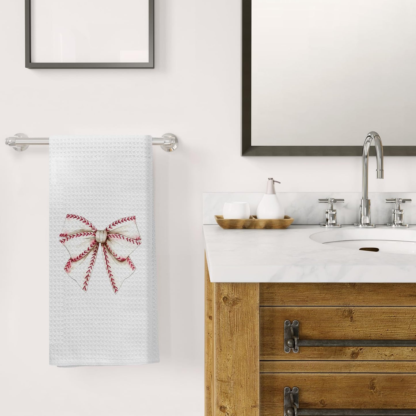 Coquette Bow Kitchen Towels Hand Towels for Bathroom, 16x24 Inch