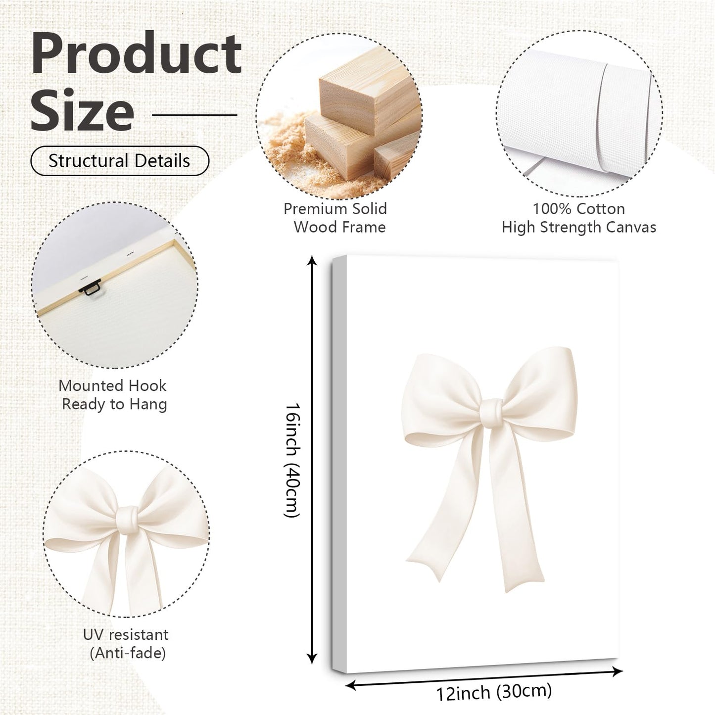 Wall Art Beige Bow Poster Prints