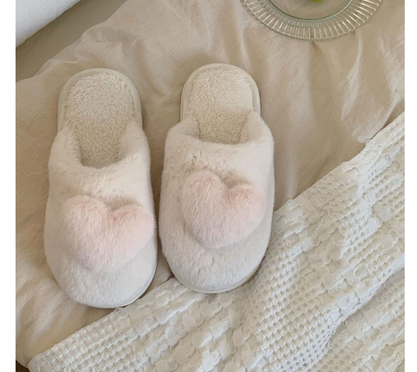 Coquette Aesthetic Slippers Cute Slippers Kawaii House Slippers Heart Fluffy