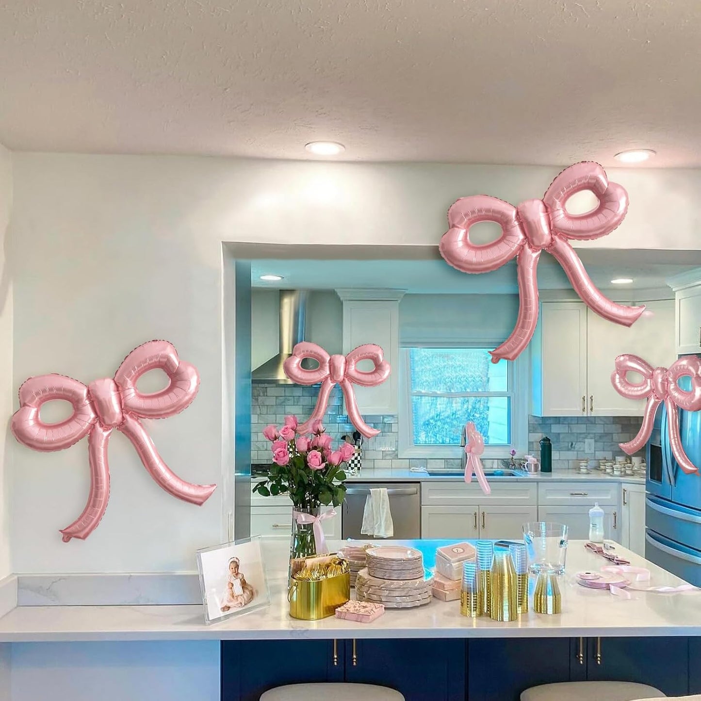 Pink Bow Balloons - Giant Foil Balloon