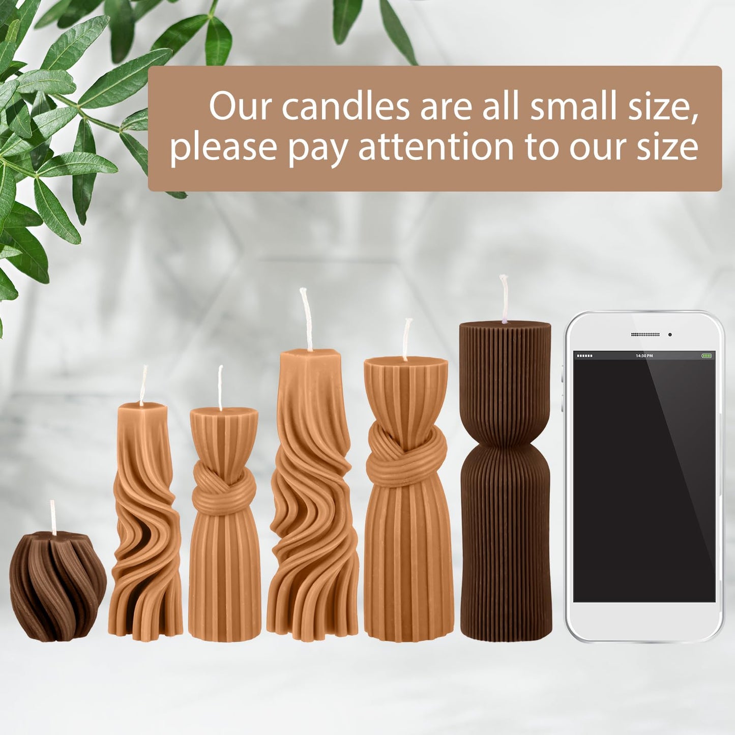 Modern Pillar Candles Ribbed Decorative Candle - Scented Ribbed Decor for Home