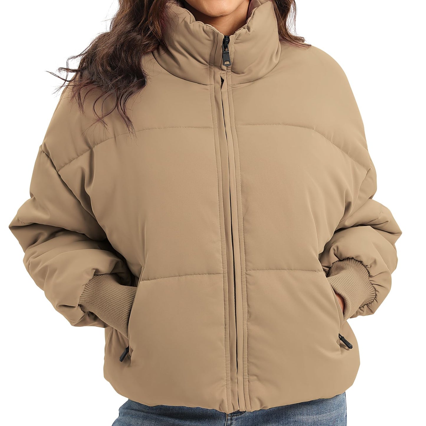 Women’s Winter Baggy Zip Puffer jackets Short Down Jacket Coat