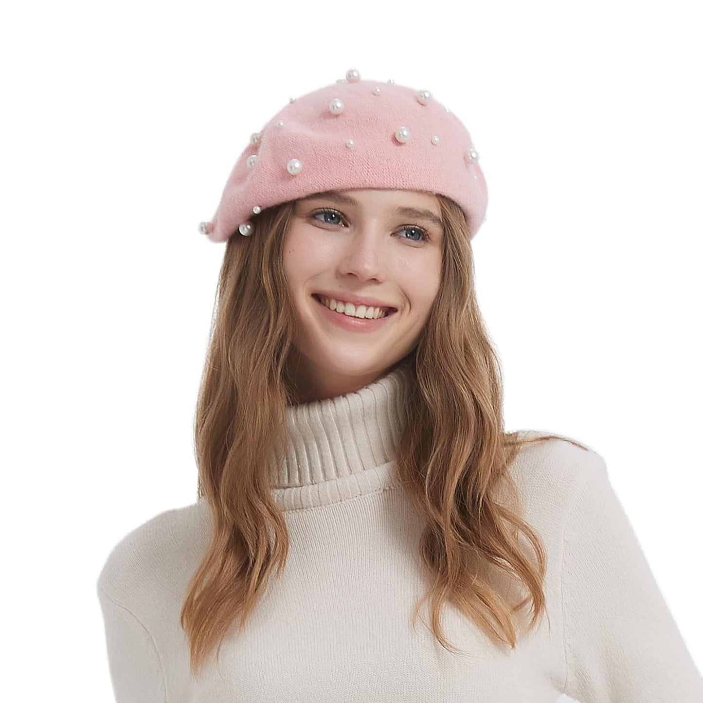 Women Pearl Beret Cap