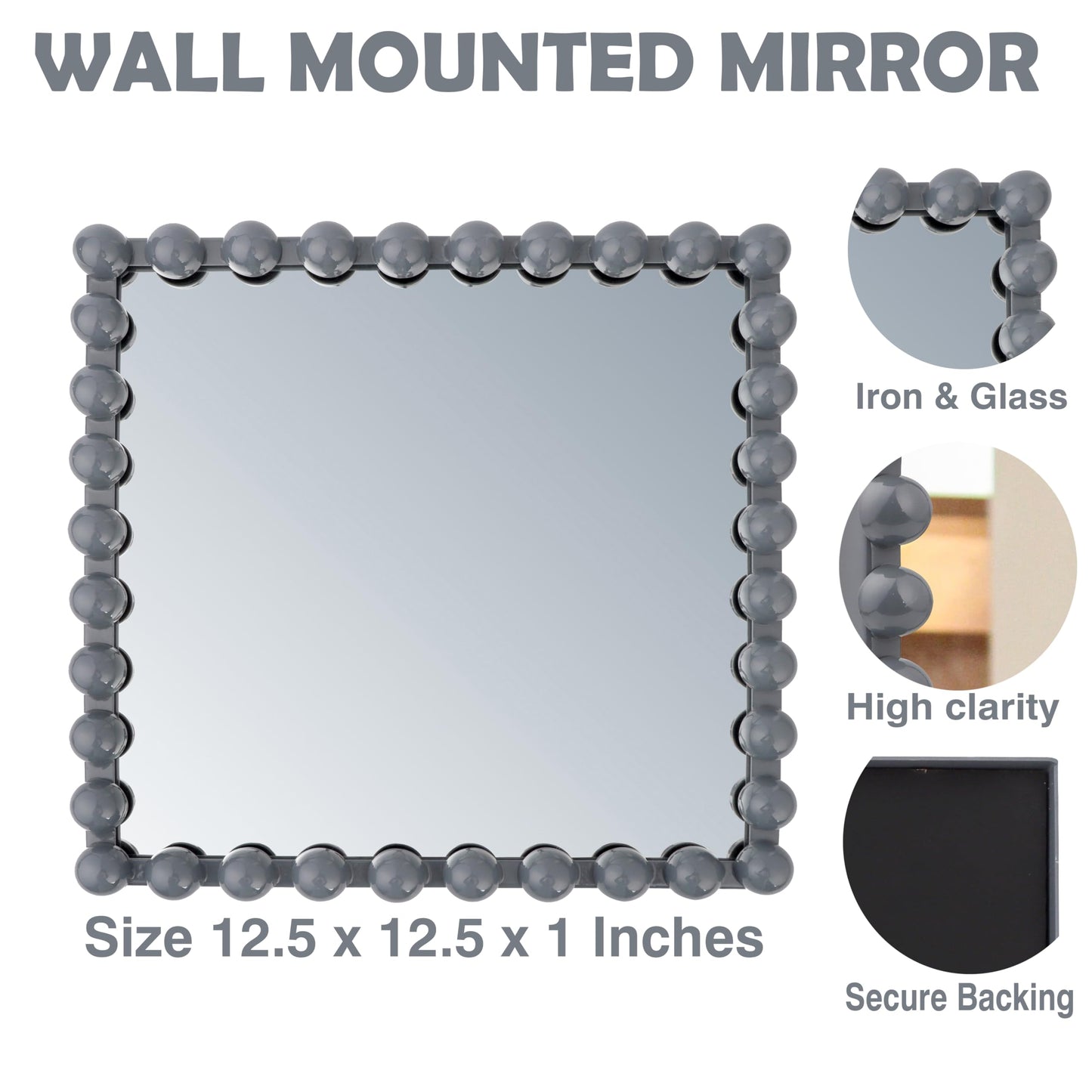 Wall Maunted Mirror, Metal Frame