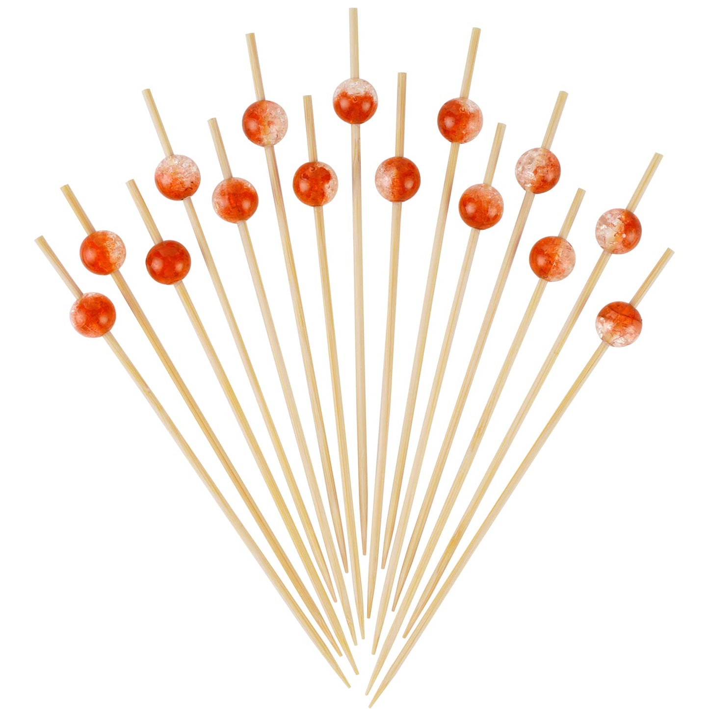 earl Cocktail Picks, 4.7 Inch Long Bamboo Fancy Toothpicks for Appetizers, Decorative Valentines Wedding Bridal Shower Party Food Drinks Fruit Skewer Sticks 100 Counts