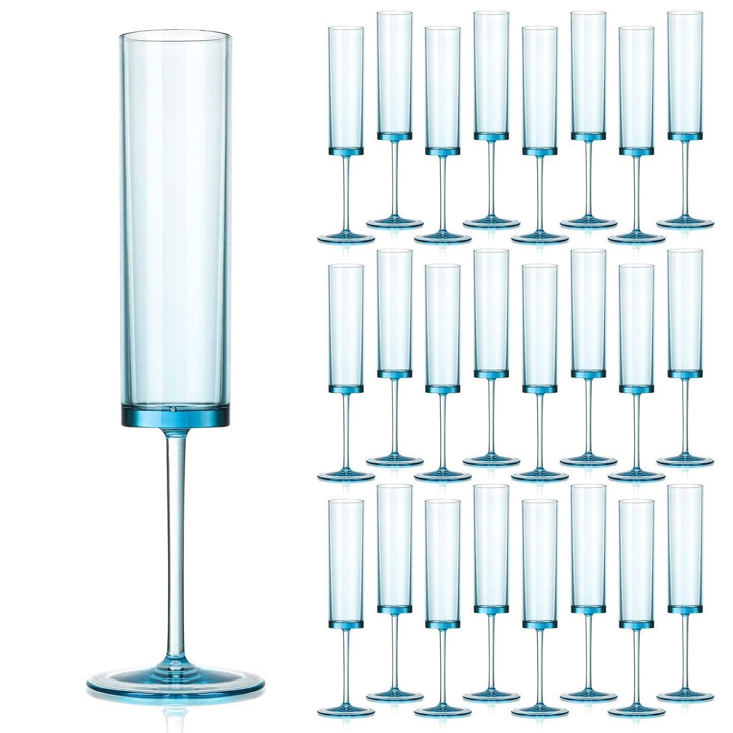 Reusable Acrylic Toasting Glasses - Stemmed Coupes Square