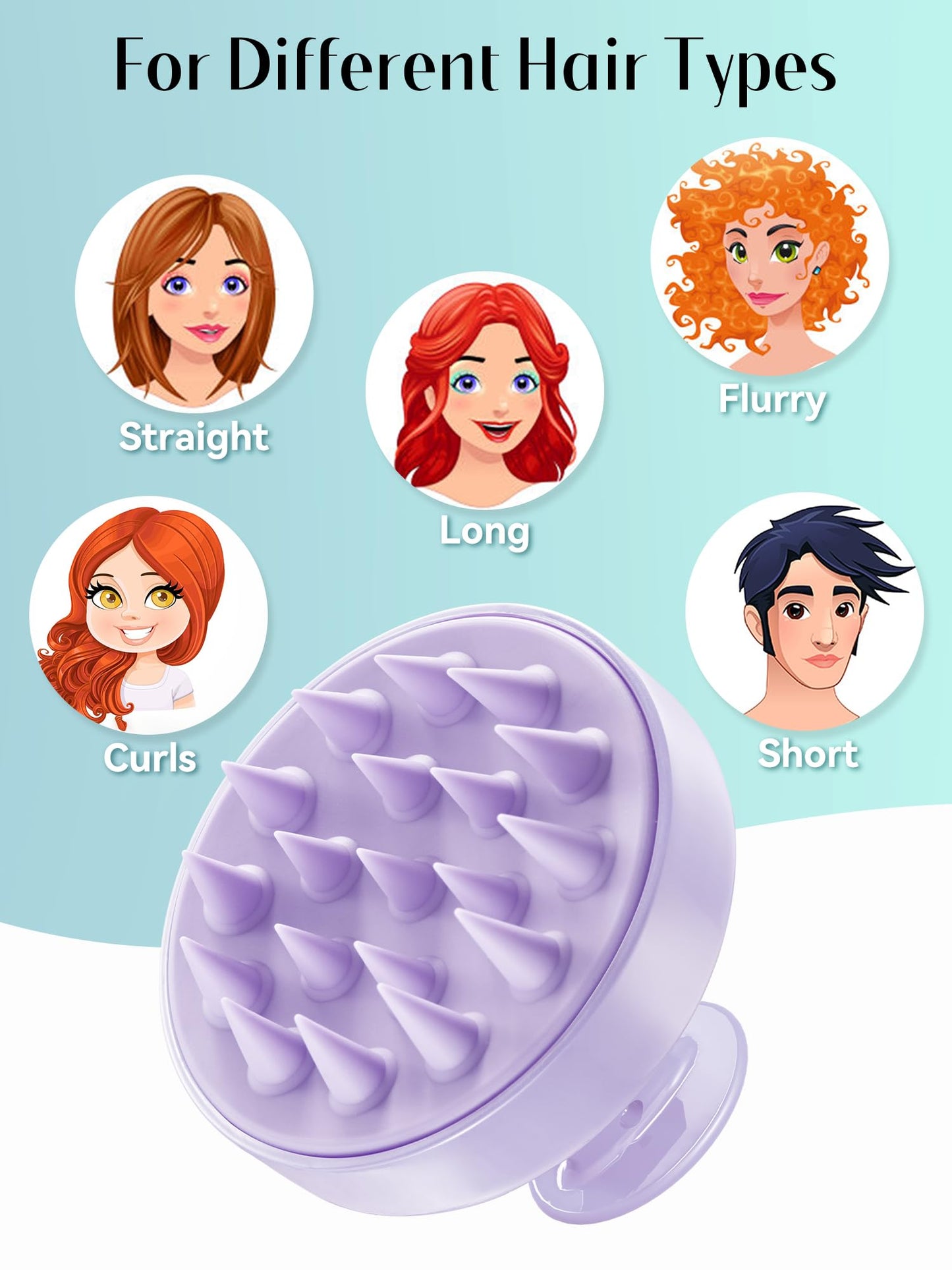 Shampoo Scalp Brush Massager - Scalp Scrubber with Soft Silicone Bristles for Hair Growth & Dandruff Removal