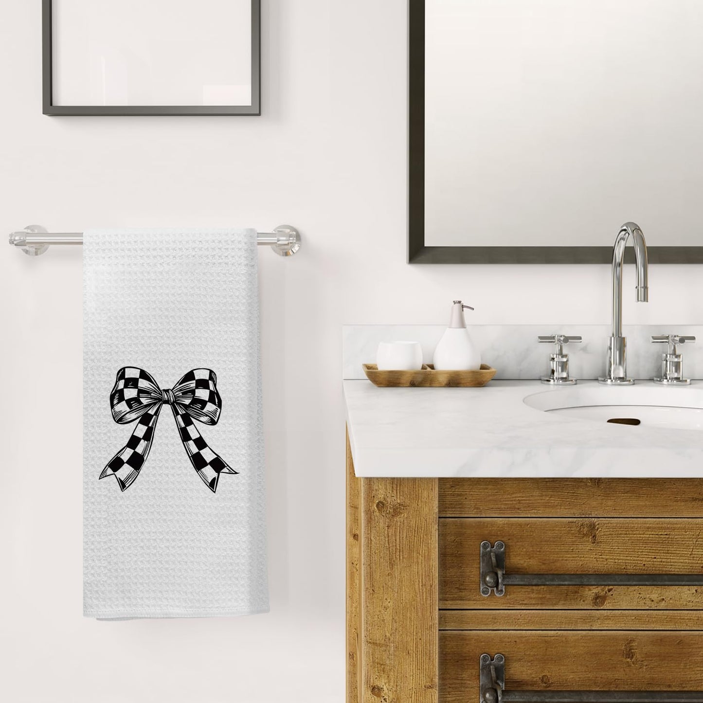 Coquette Bow Kitchen Towels Hand Towels for Bathroom, 16x24 Inch